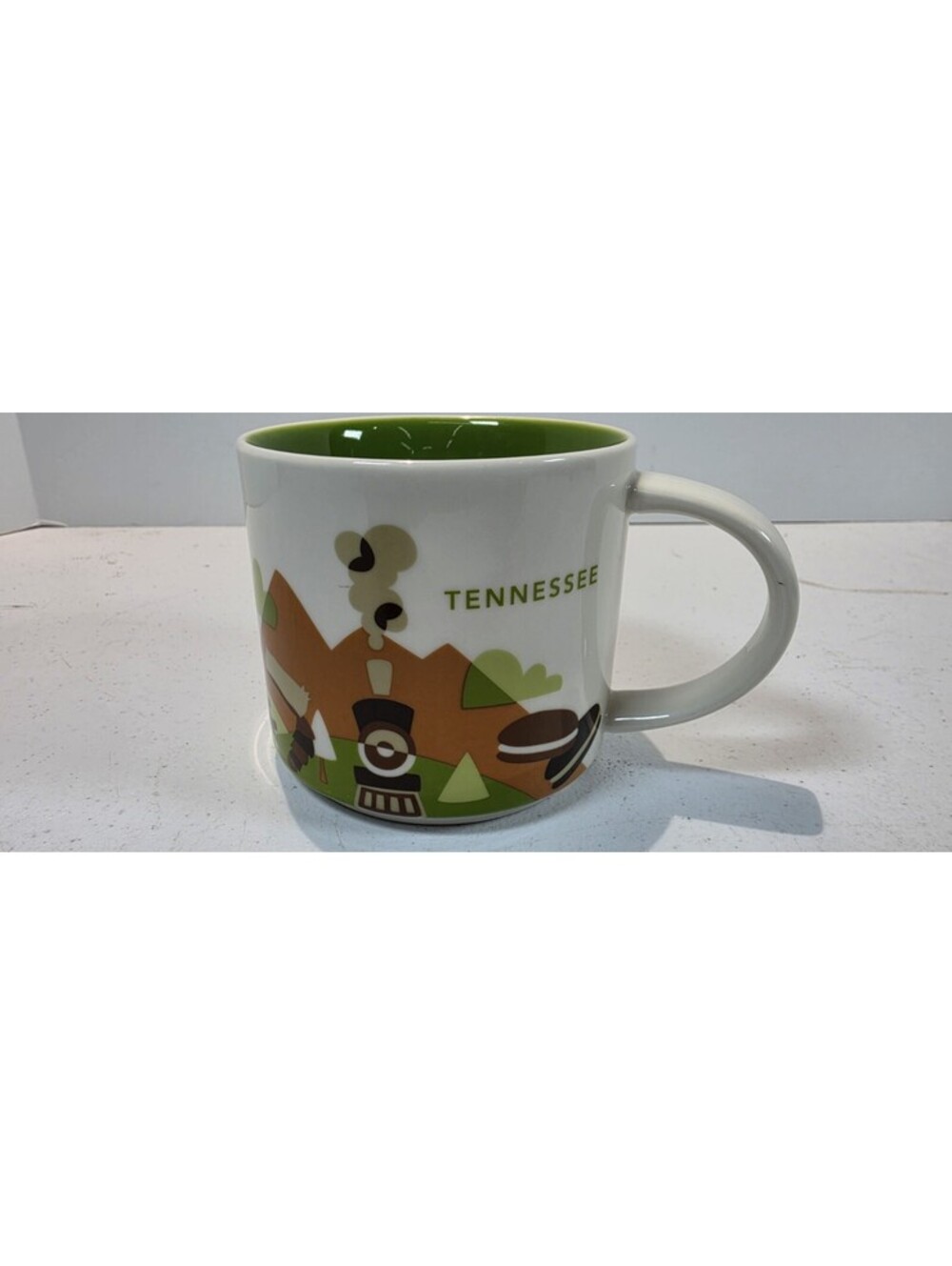 RARE Starbucks Tennessee You Are Here Mug Green Interior 14 oz 2017 YAH EC